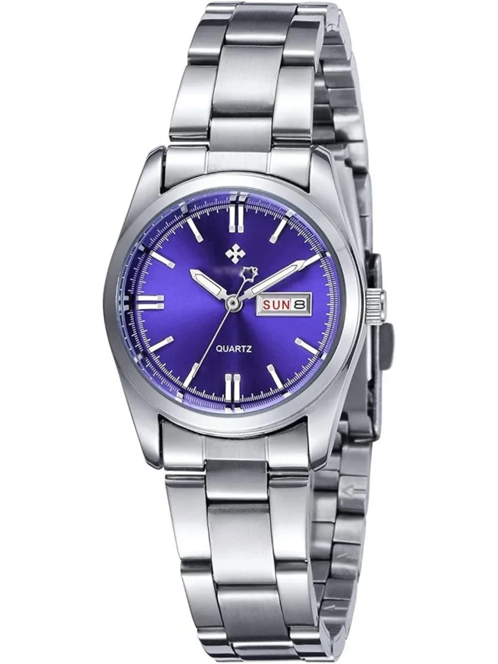 Women's Blue Analog Quartz Stainless Steel Luminous Waterproof Dress Watches